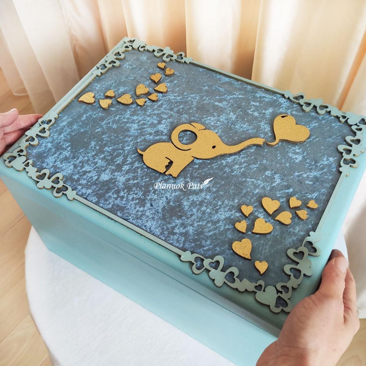 Krikštynų komplektas Drambliukas (įvairios spalvos)