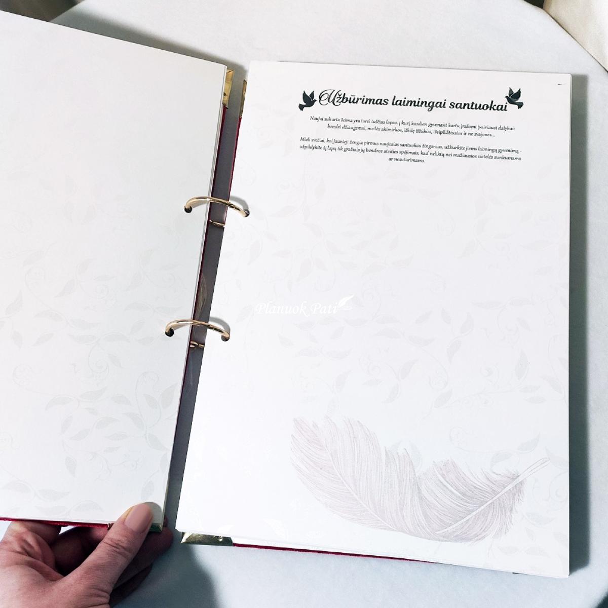 Vestuvinis palinkėjimų albumas Meilės Plunksna