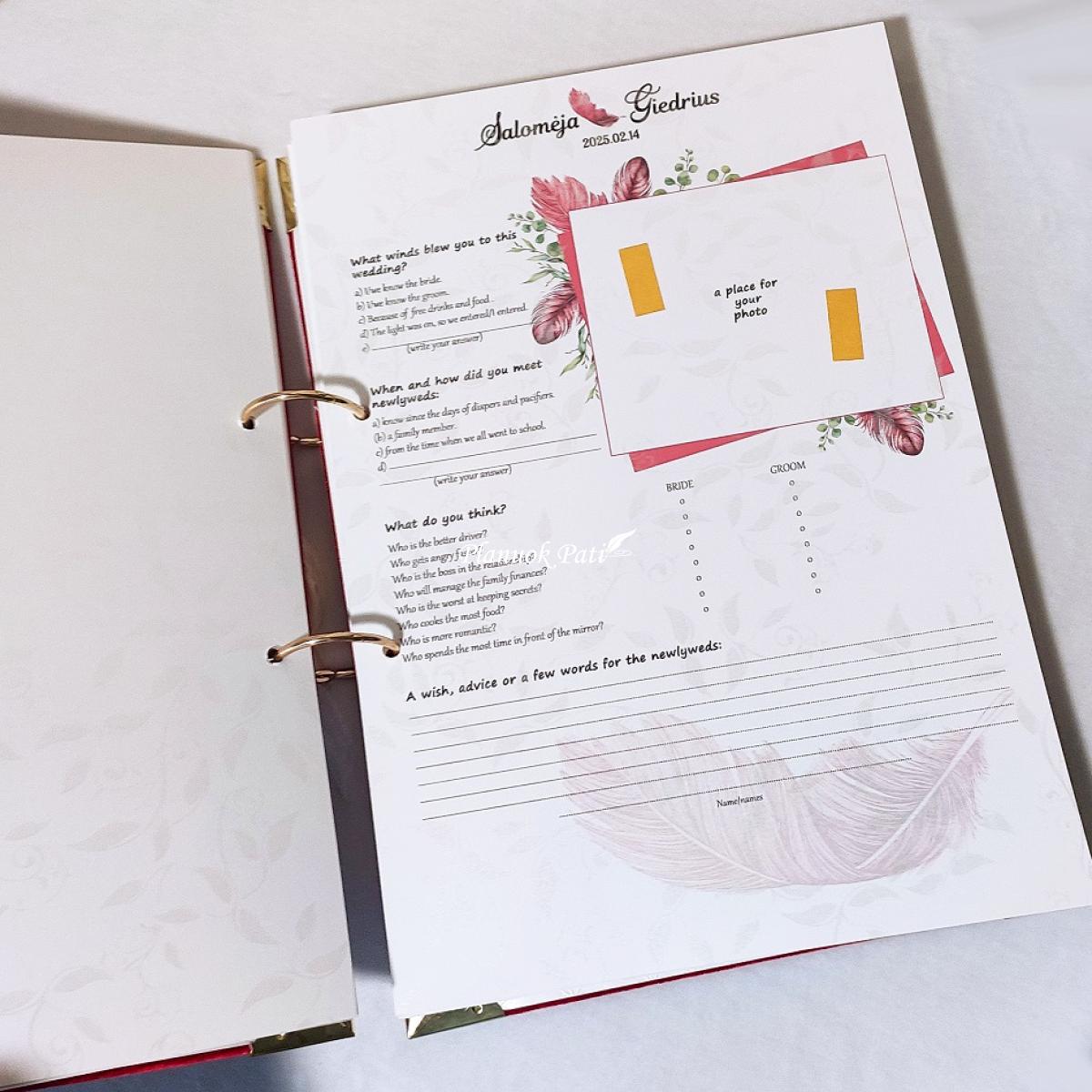 Vestuvinis palinkėjimų albumas Meilės Plunksna