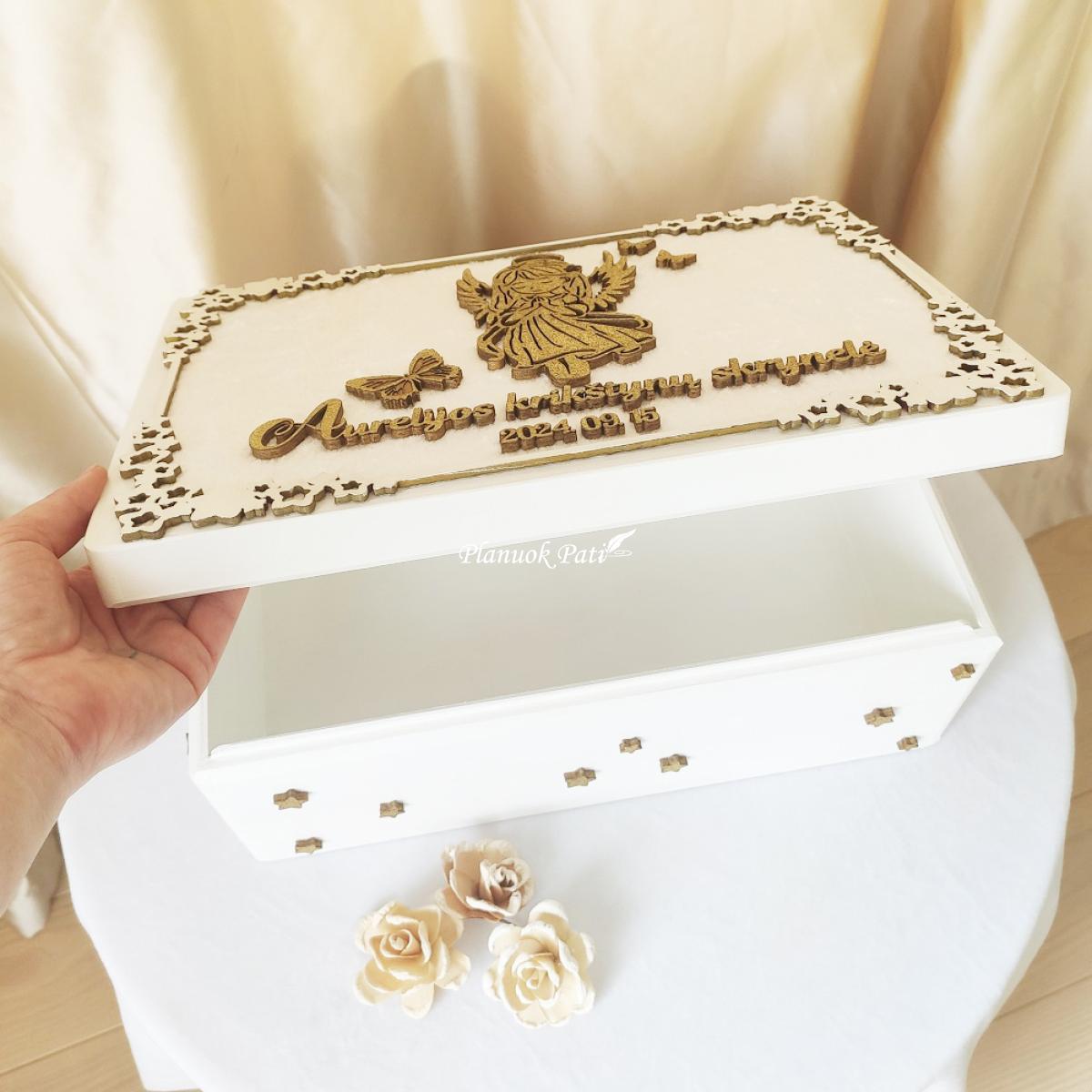 Krikštadėžė Mergaitė angelas (įvairios spalvos)