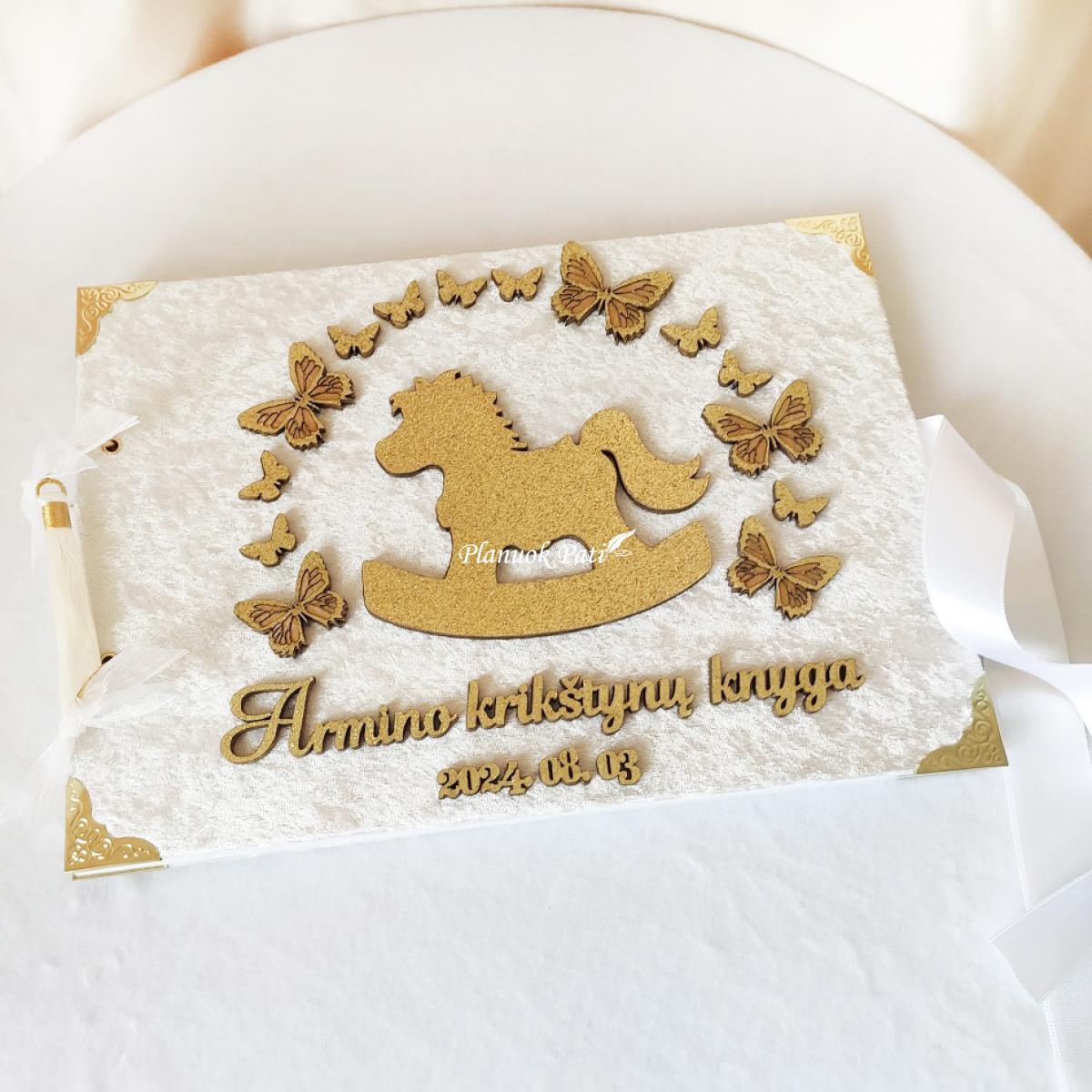 Krikštynų palinkėjimų albumas Arkliukas (įvairios spalvos)