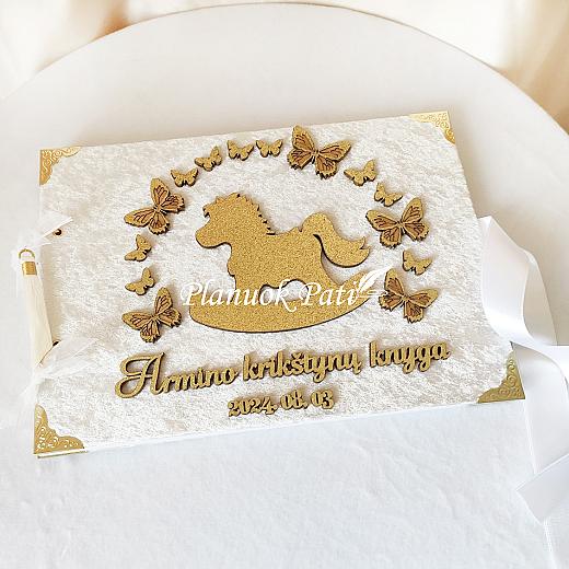 Krikštynų palinkėjimų albumas Arkliukas (įvairios spalvos)