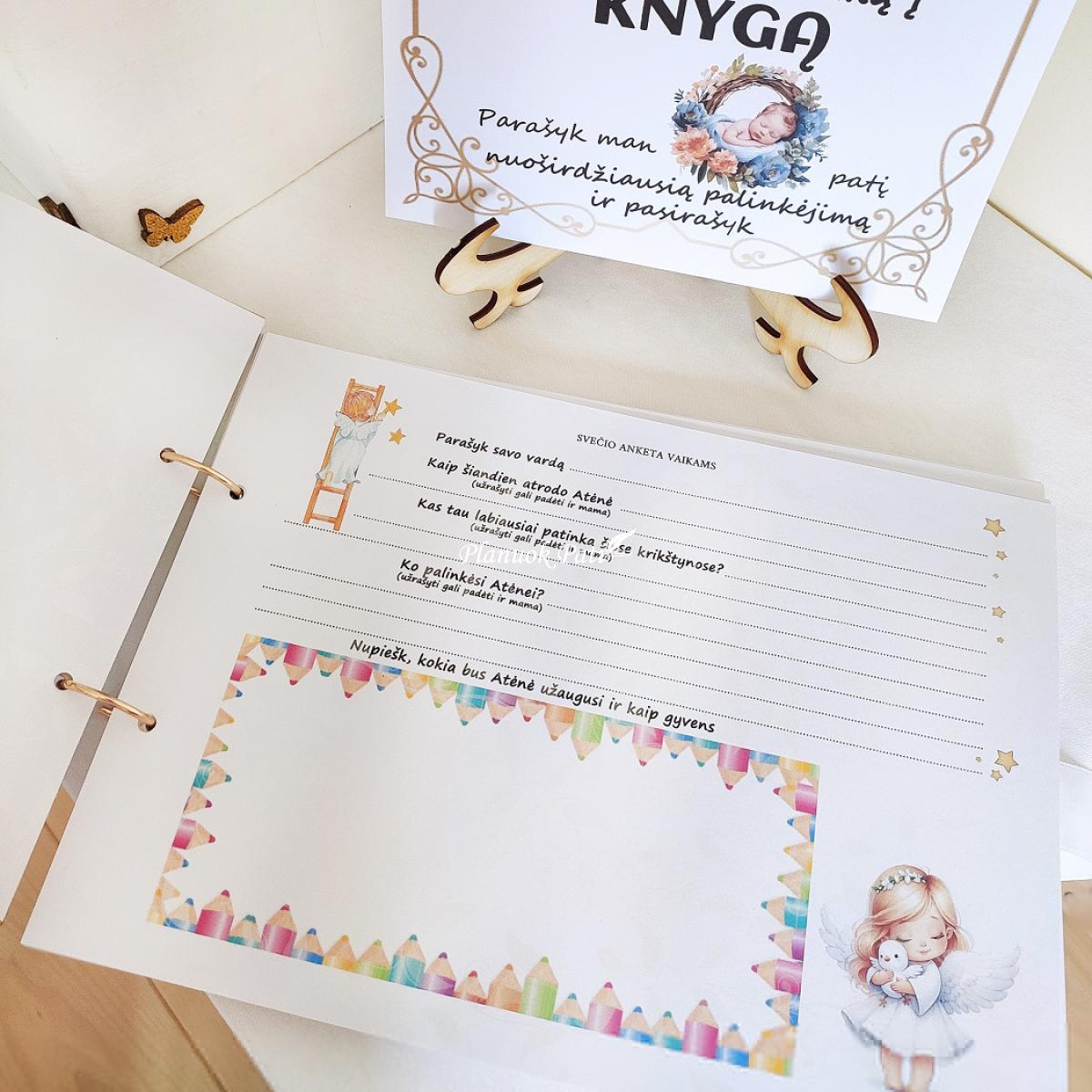 Krikštynų knyga Mergaitė su meškučiu (įvairios spalvos)