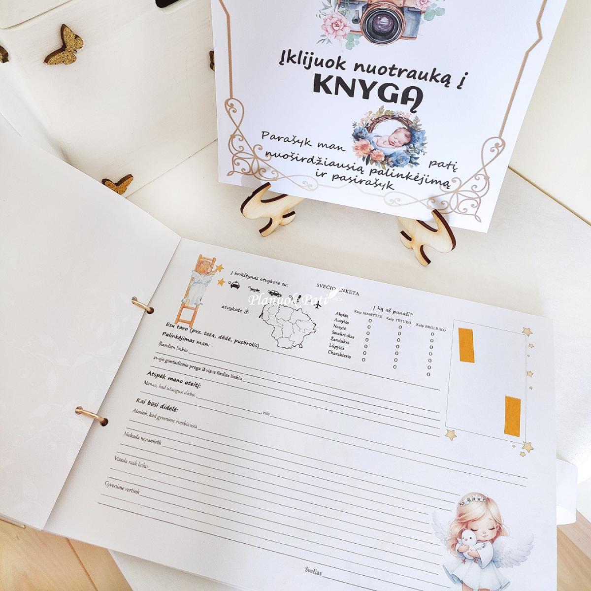 Krikštynų komplektas - krikštadėžė, albumas ir pakabėlė