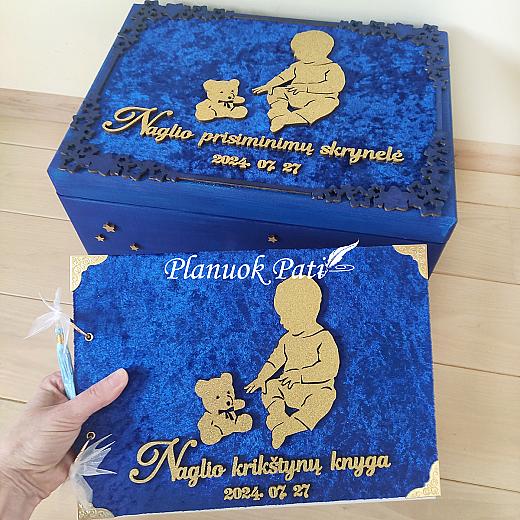 Krikštadėžė ir albumas berniukui Žaidžiam