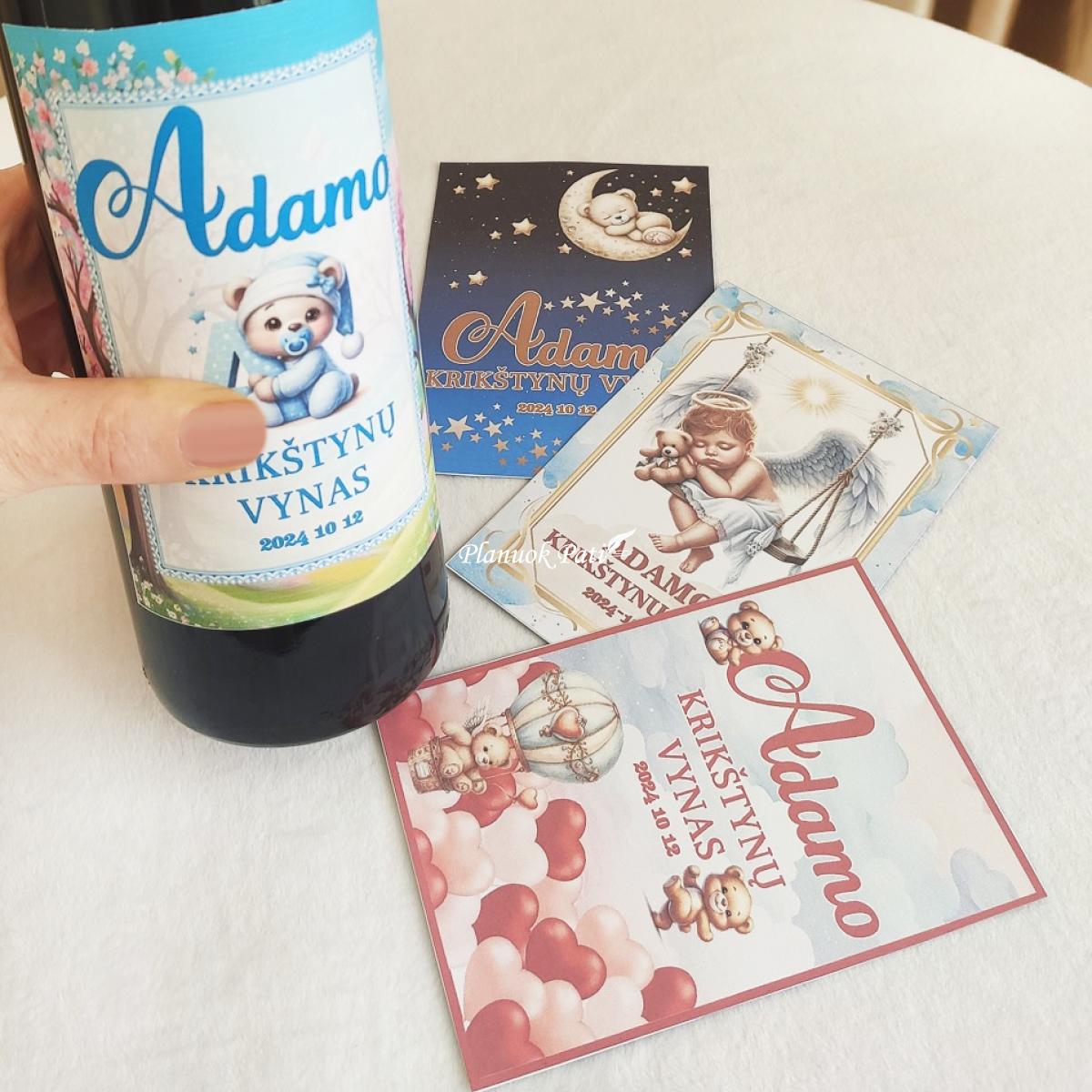 Lipni etiketė krikštynų vynui