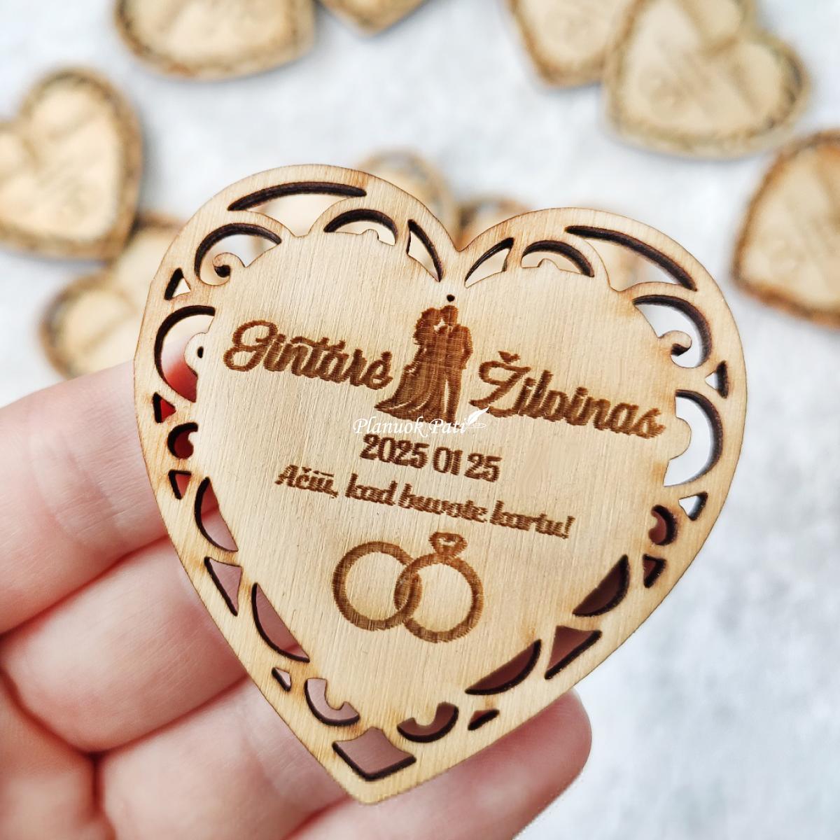 Širdelė padėkos dovanėlė svečiams