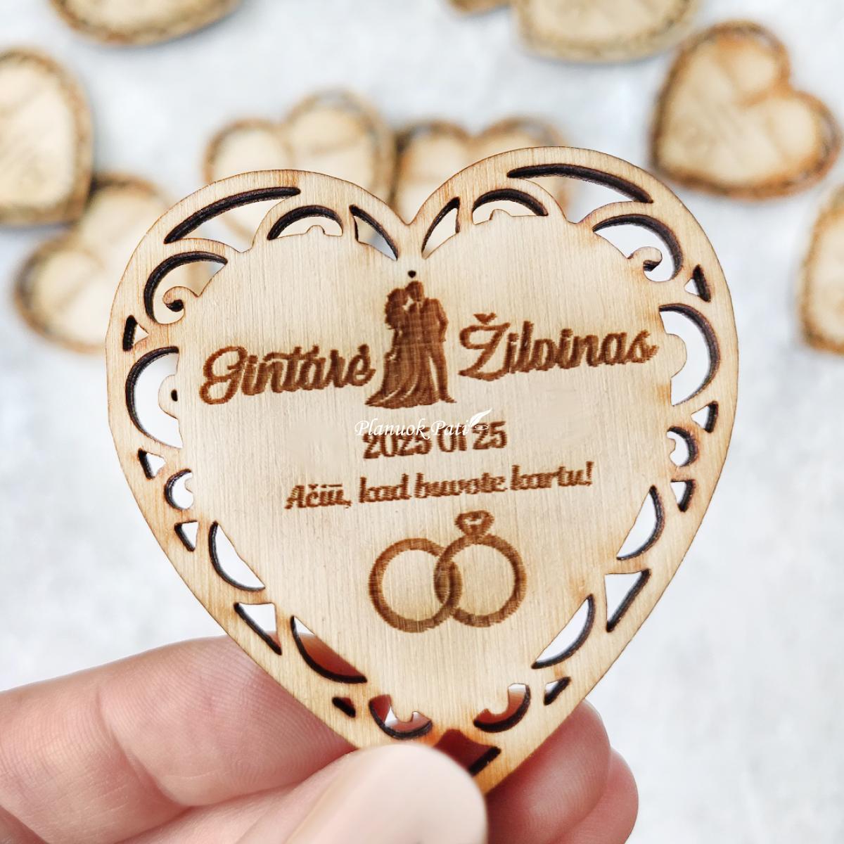 Širdelė padėkos dovanėlė svečiams