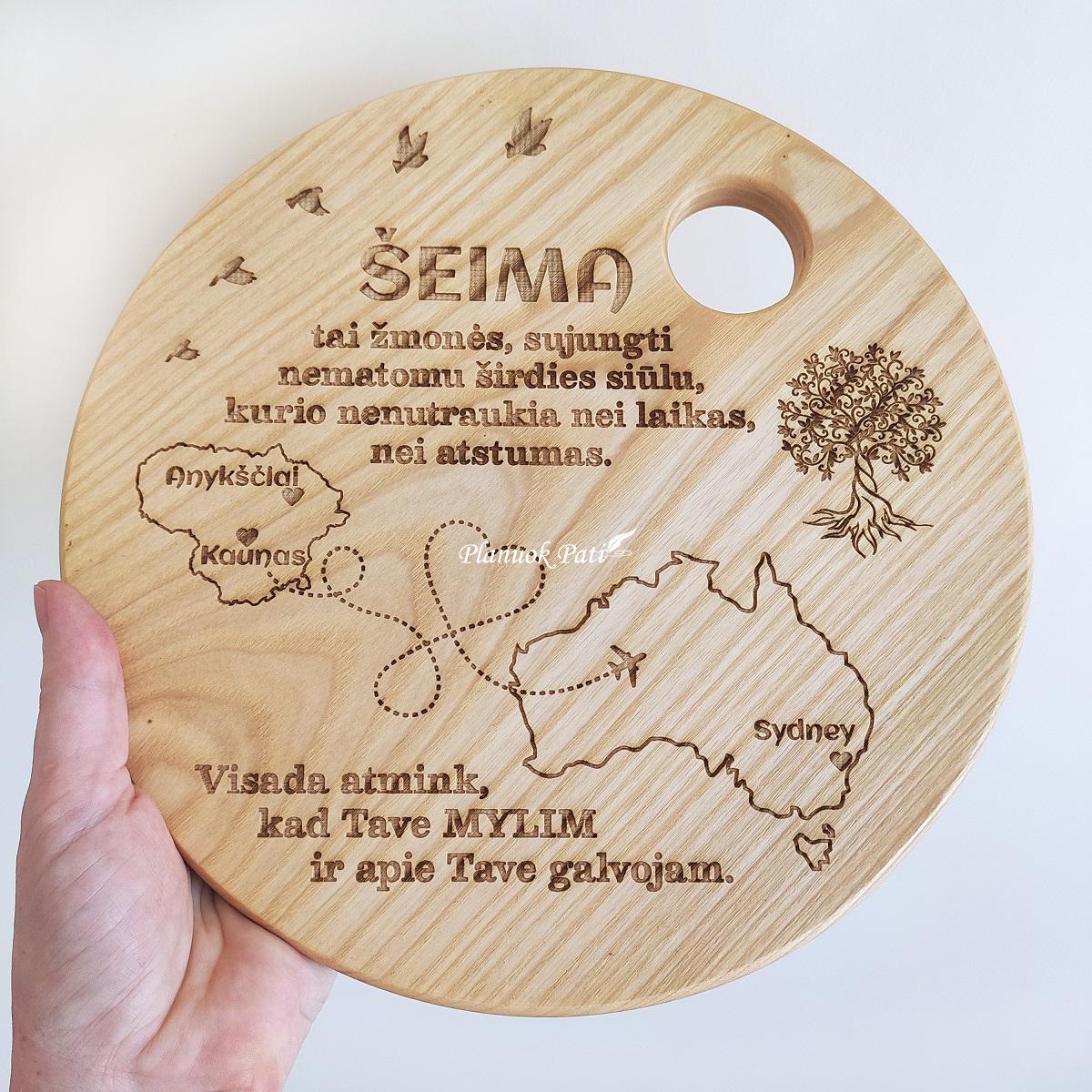 Padėklas - lėkštutė su individualiu graviravimu