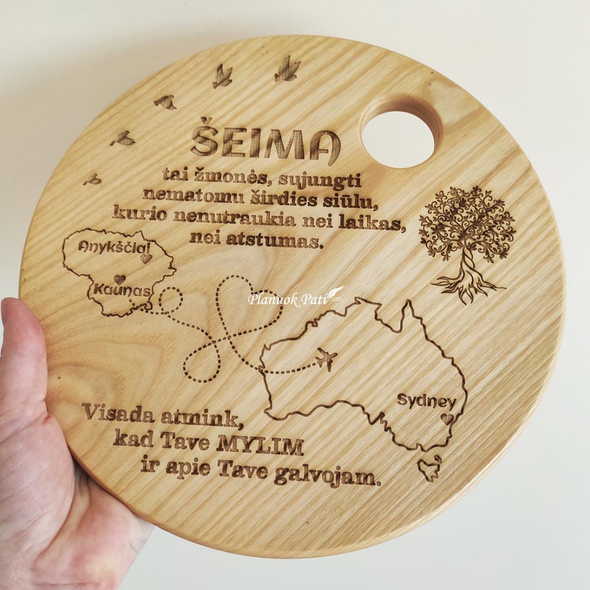 Padėklas - lėkštutė su individualiu graviravimu