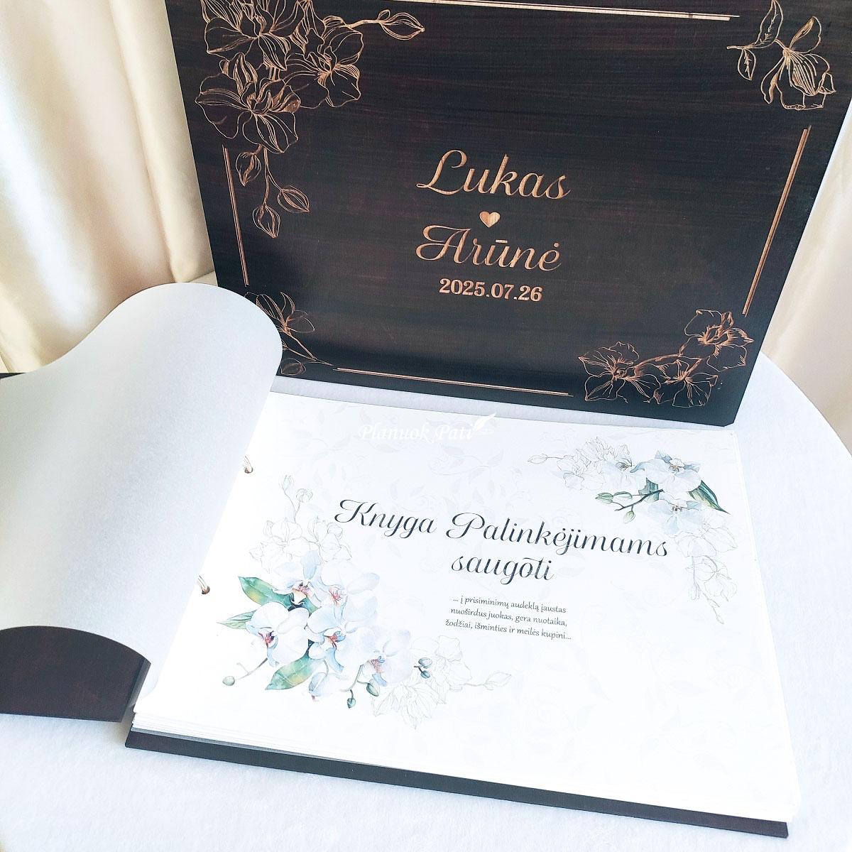 Vestuvių palinkėjimų knyga Orchidėjų žiedai