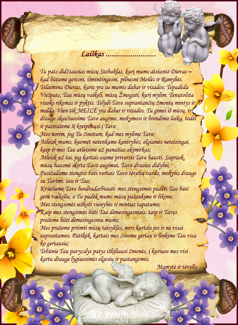 Laiškas dukrytei/sūneliui