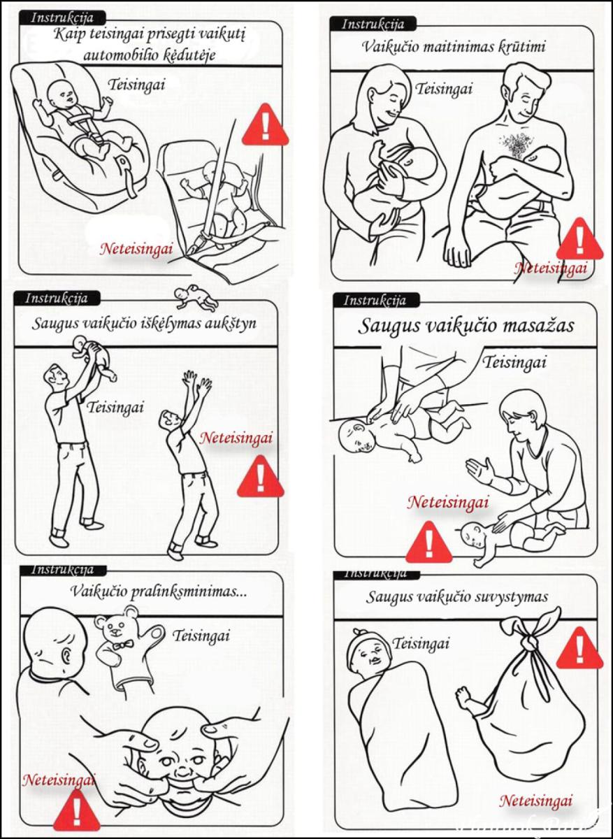 Instrukcija, kaip prižiūrėti vaiką