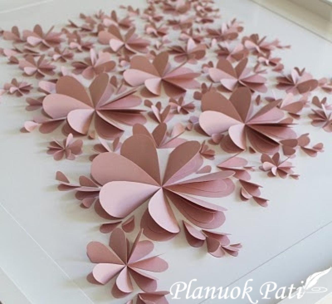 Vietoj svečių knygos - palinkėjimų paveikslas iš širdelių