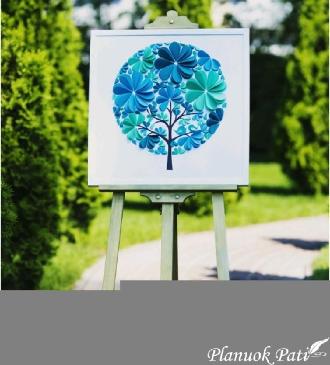 Vietoj svečių knygos - palinkėjimų paveikslas iš širdelių