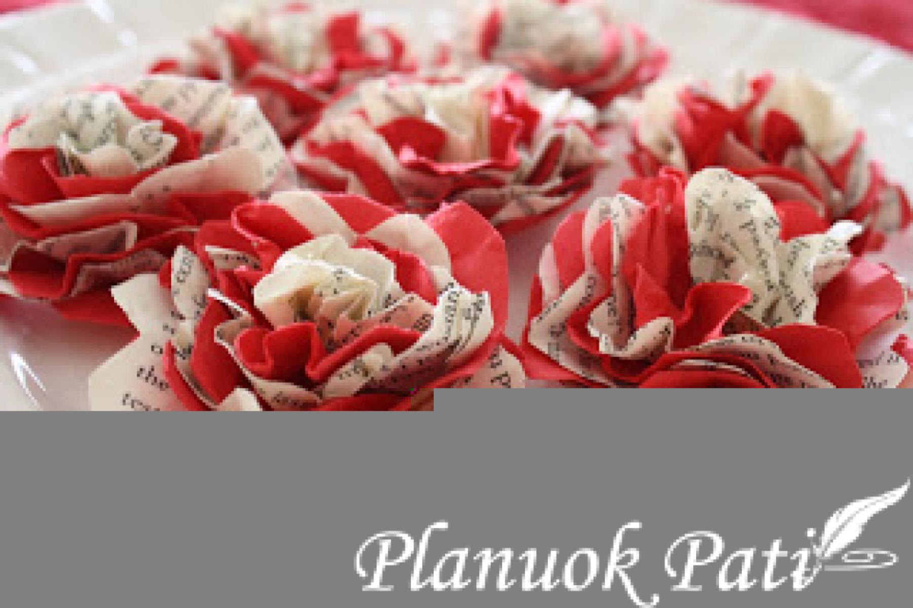 3D popierinės rožės