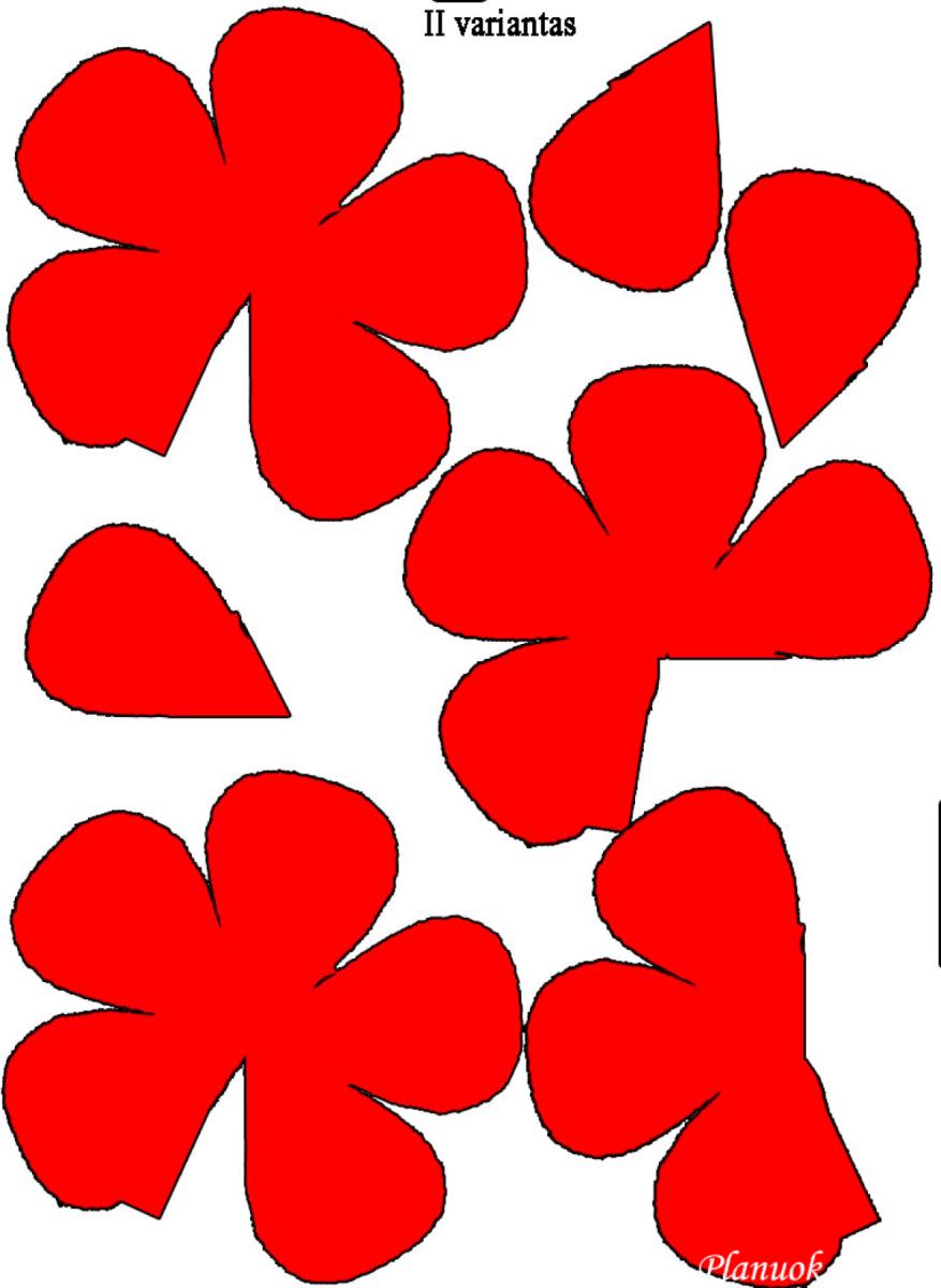 3D popierinės rožės