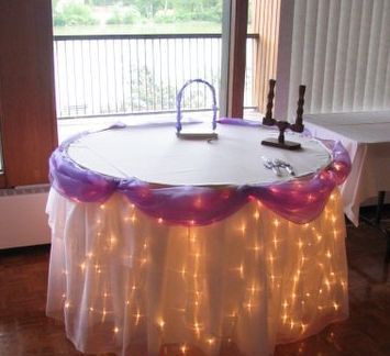 Lempučių girlianda - dekoracija vestuviniam stalui