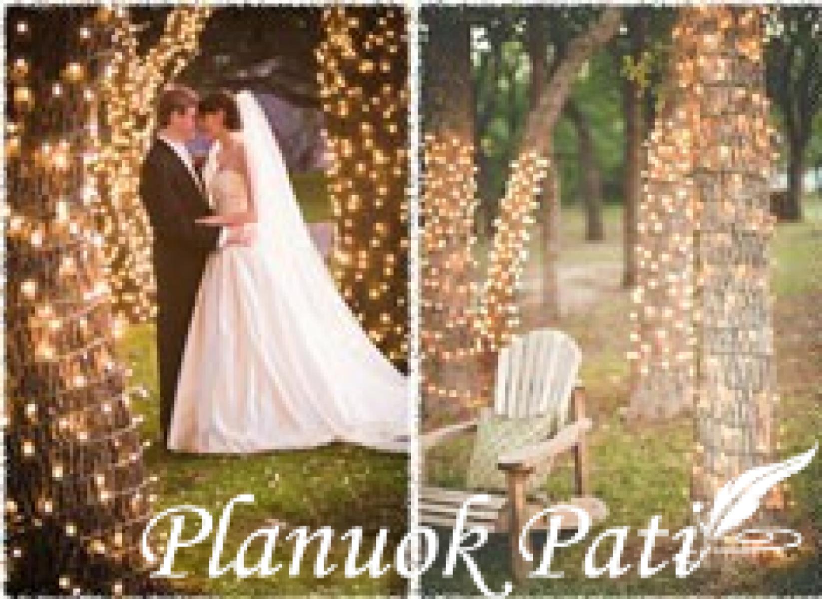 Lempučių girlianda - dekoracija vestuviniam stalui