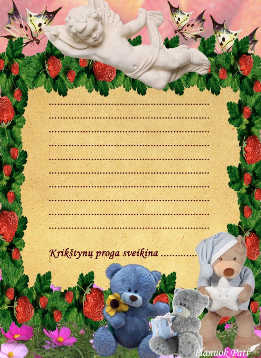 Sveikinimų kortelės krikštukui