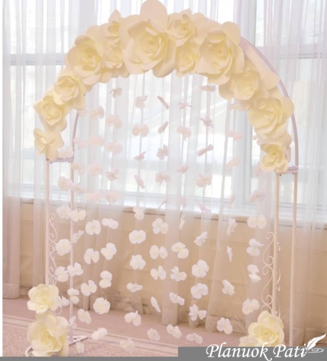 Vestuvių dekoracija - 3D gėlės