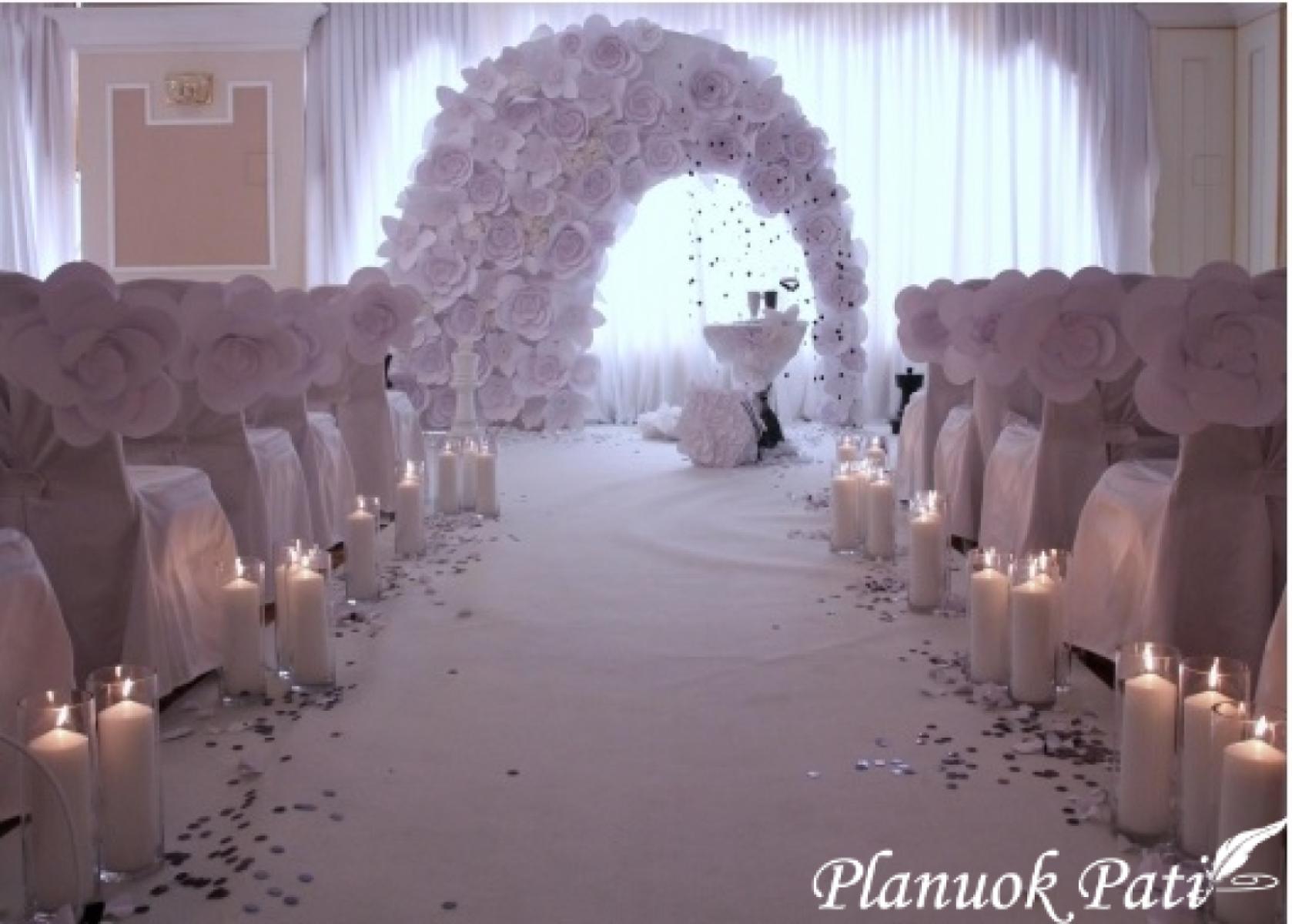 Vestuvių dekoracija - 3D gėlės