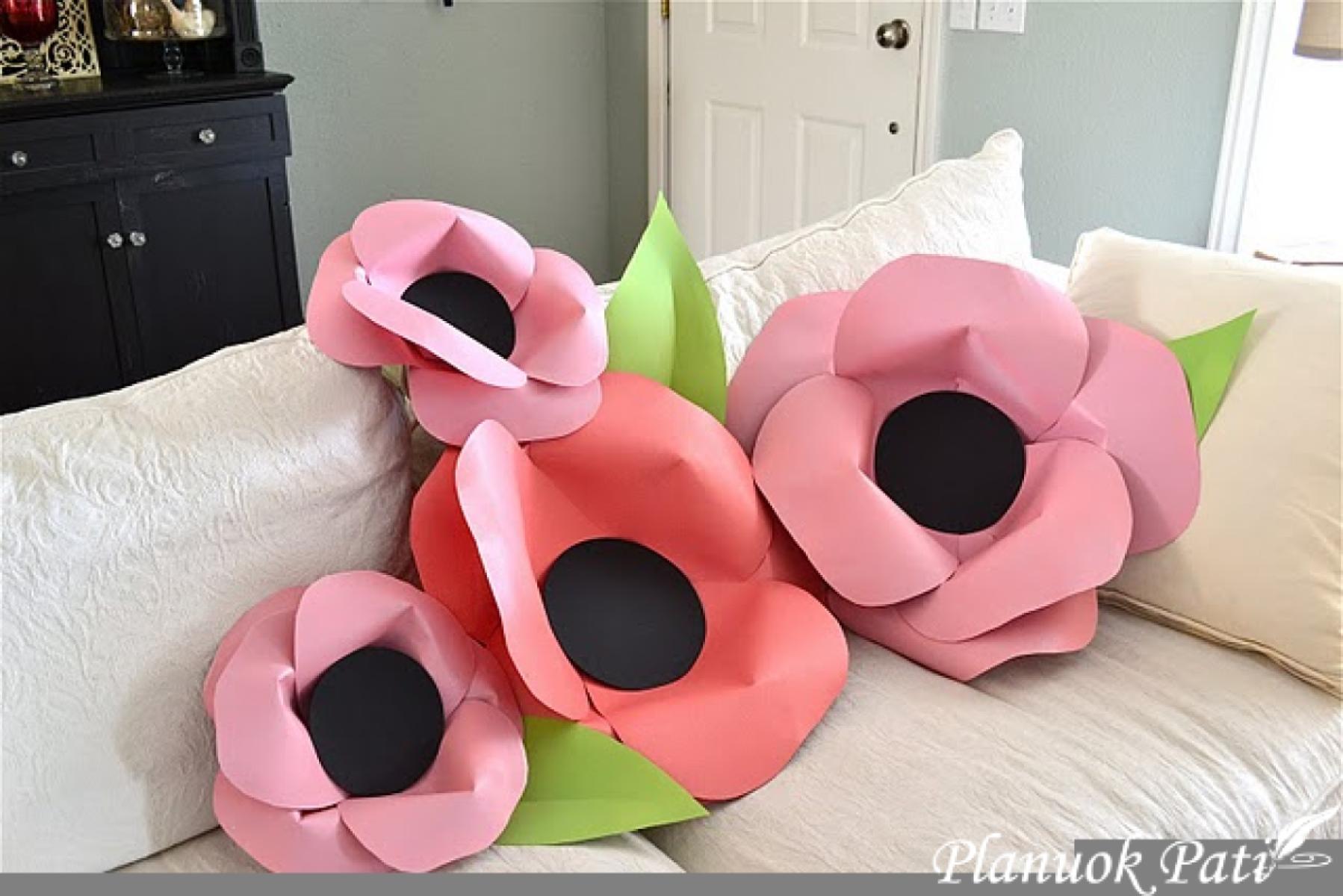 Vestuvių dekoracija - 3D gėlės