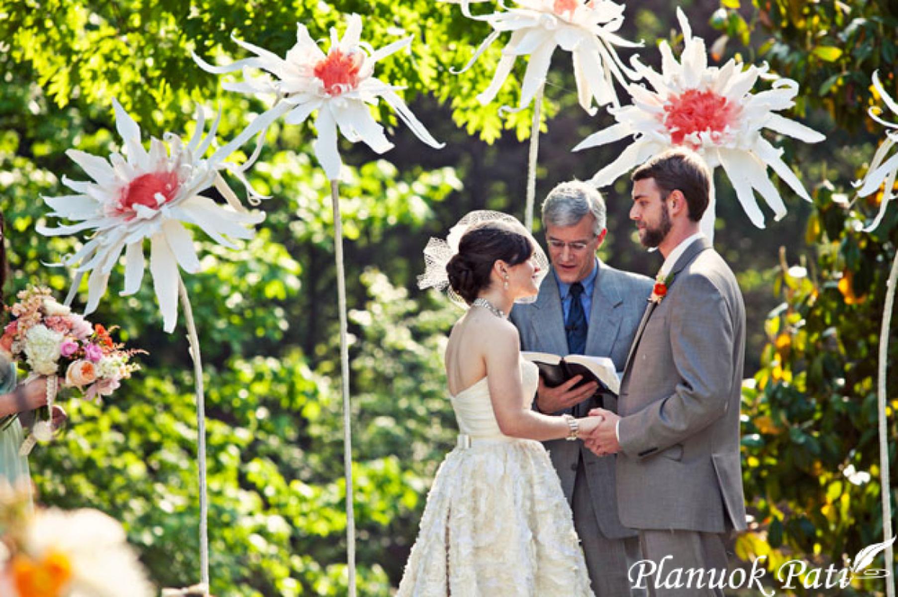 Vestuvių dekoracija - 3D gėlės