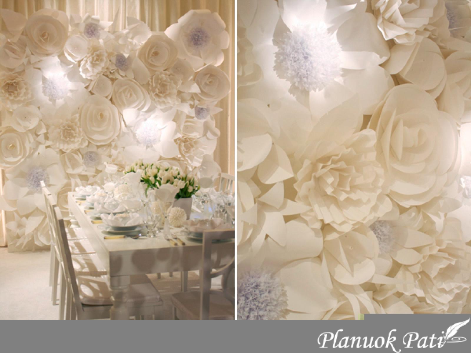 Vestuvių dekoracija - 3D gėlės