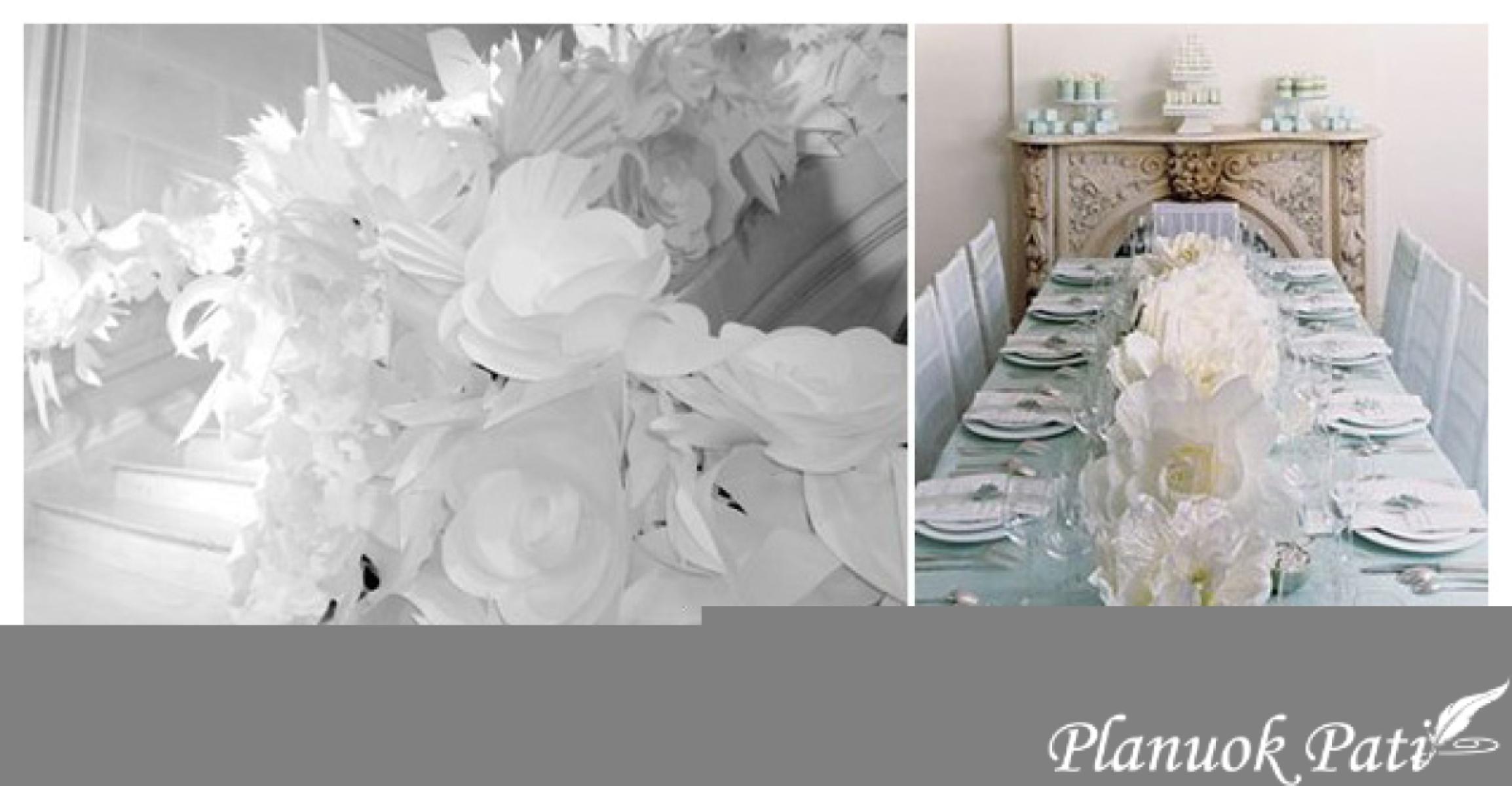 Vestuvių dekoracija - 3D gėlės