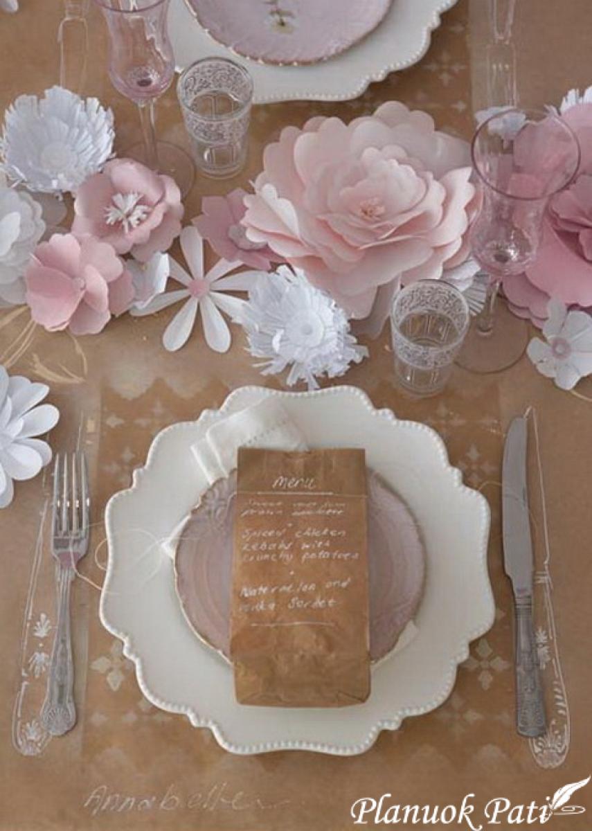 Vestuvių dekoracija - 3D gėlės