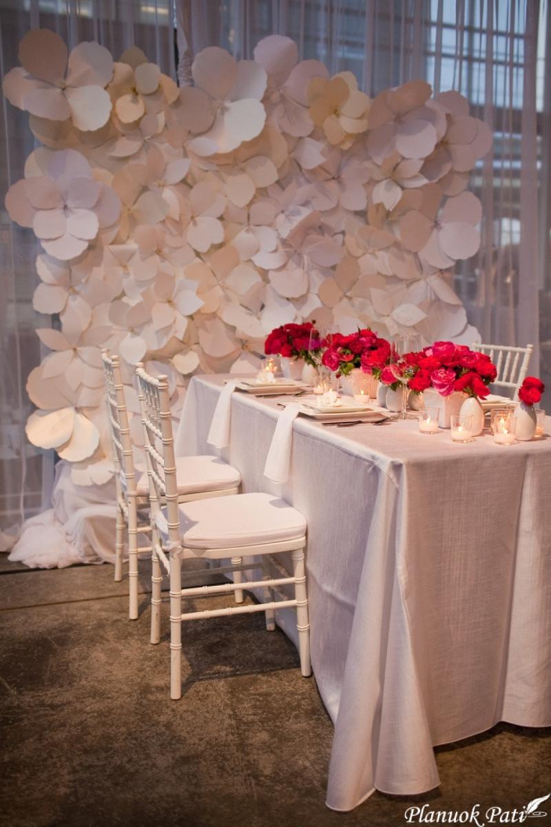 Vestuvių dekoracija - 3D gėlės