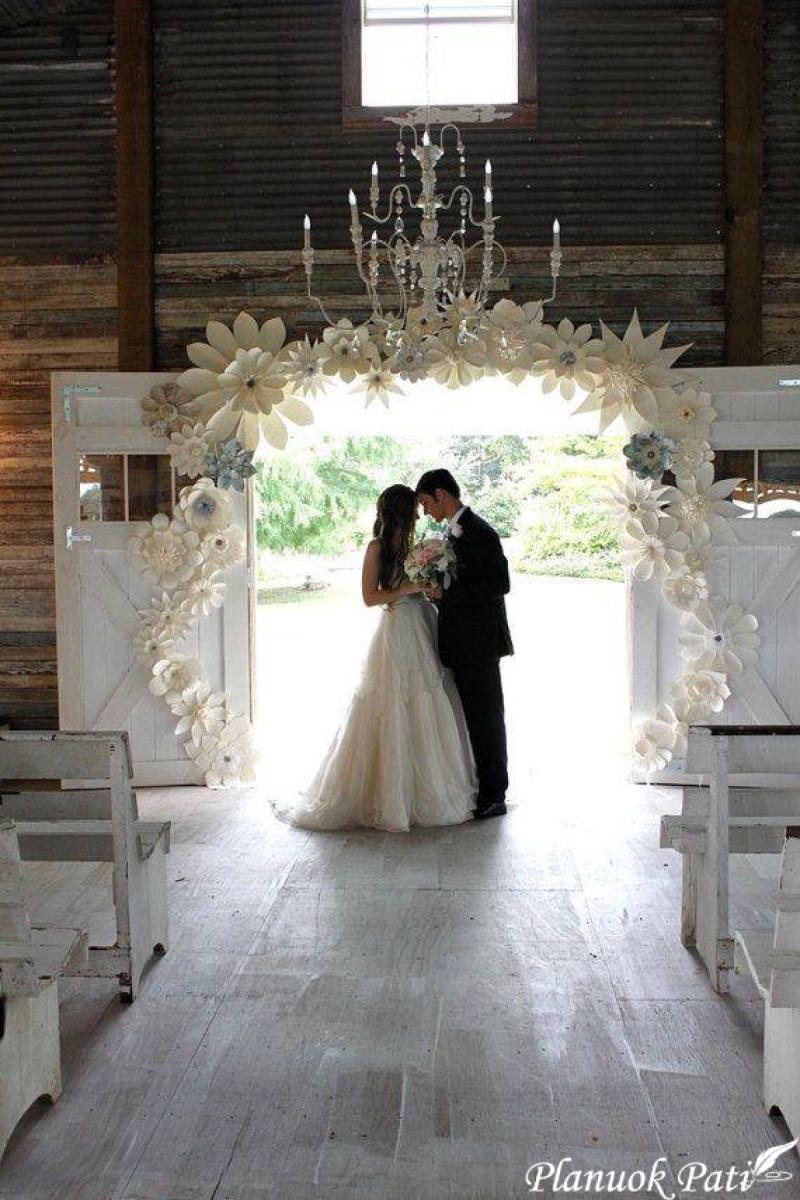 Vestuvių dekoracija - 3D gėlės