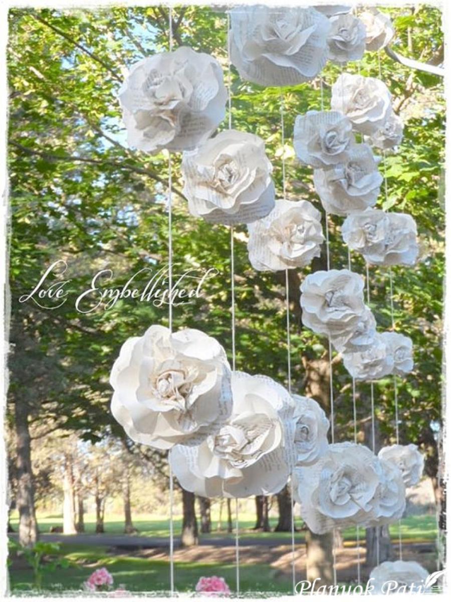 Vestuvių dekoracija - 3D gėlės