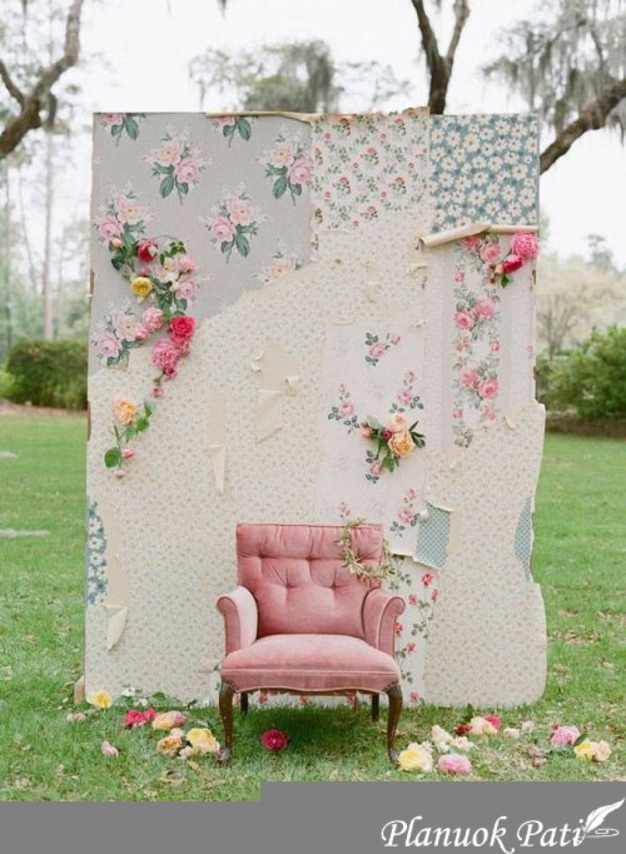 Idėjos vestuvinės fotosesijos dekoracijoms