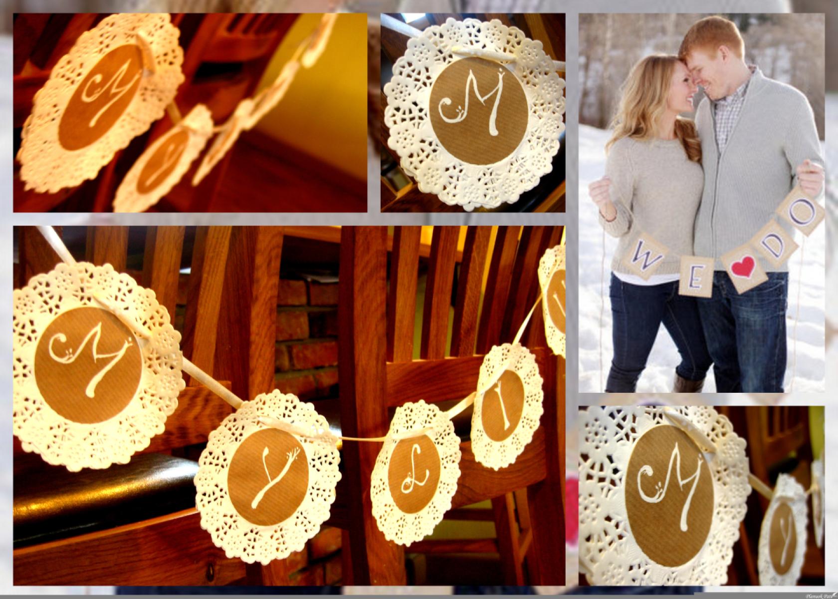 Girlianda iš ažūrinių servetėlių