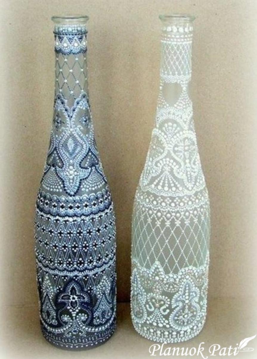 Vestuvinio butelio dekoravimas