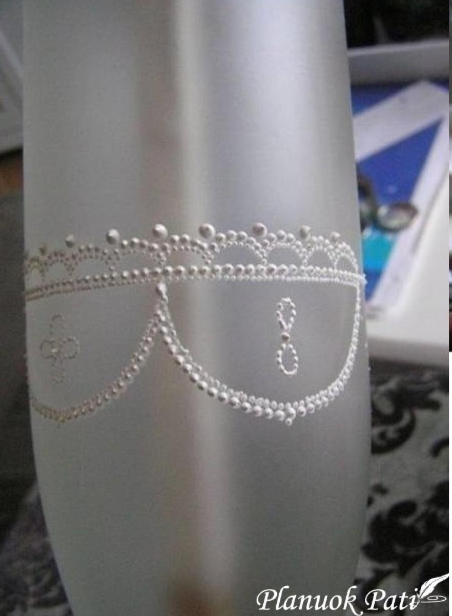 Vestuvinio butelio dekoravimas