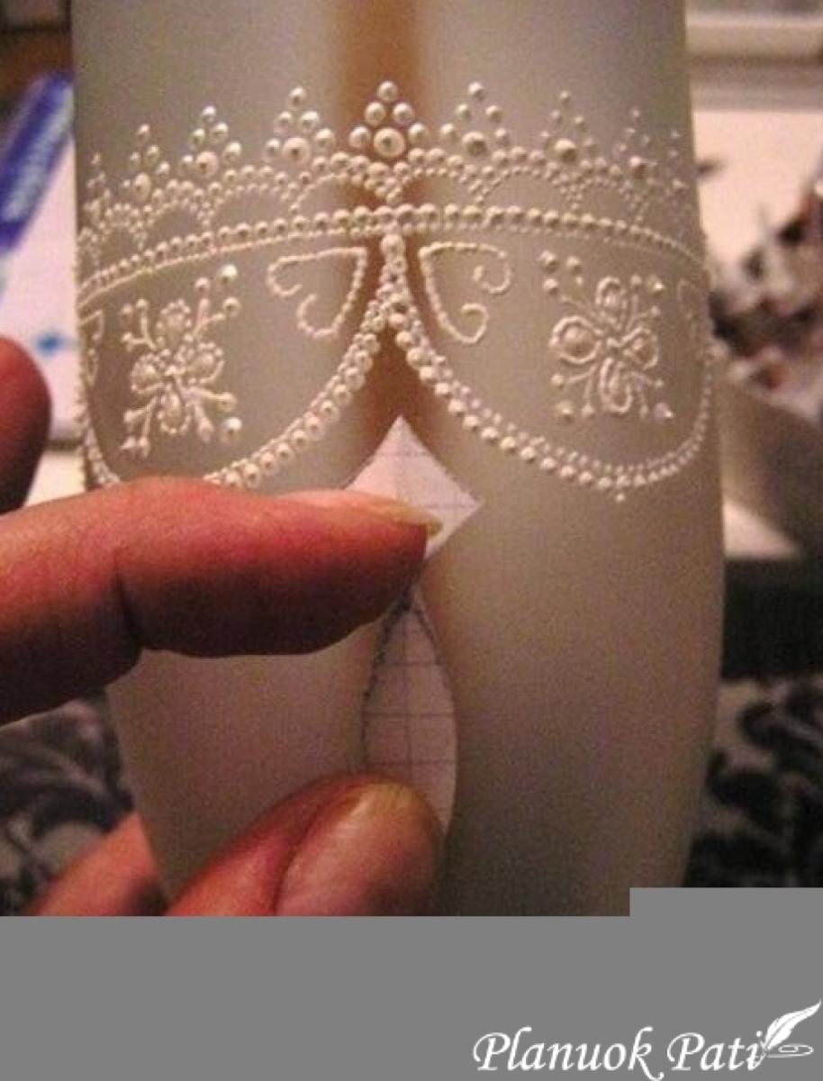 Vestuvinio butelio dekoravimas