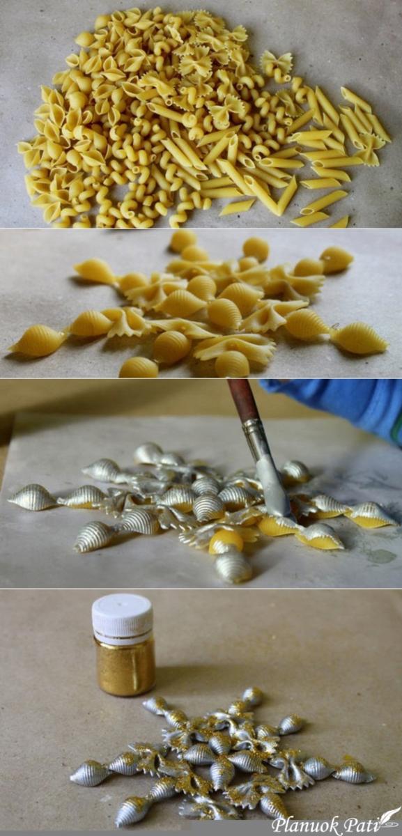 Žaisliukai iš makaronų Kalėdoms ir ne tik