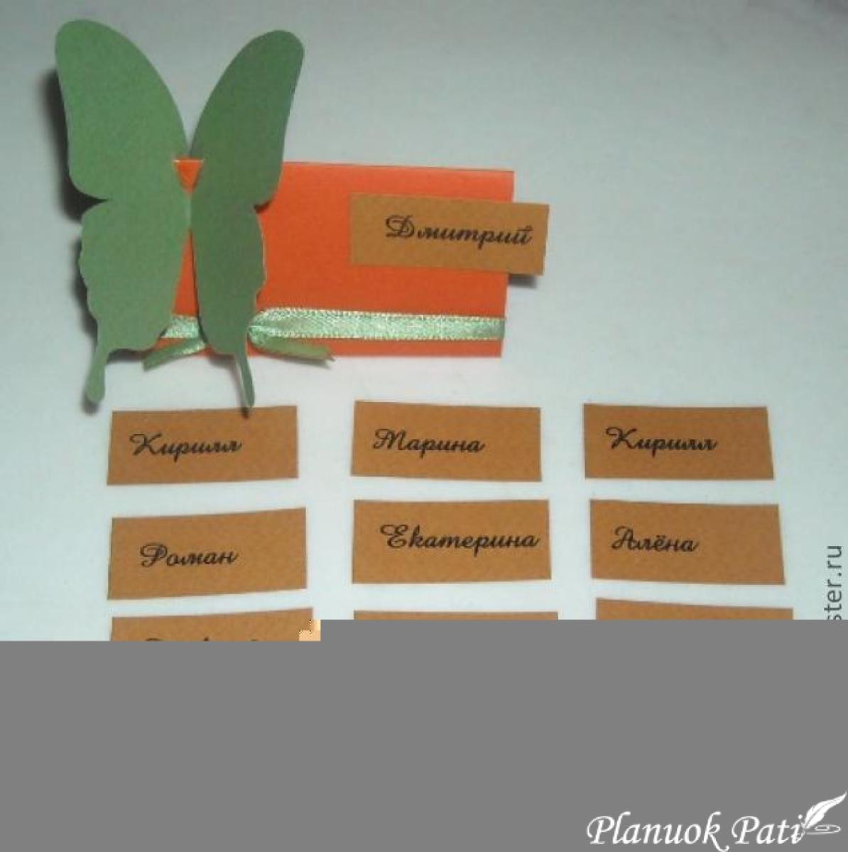 Stalo kortelės - drugeliai