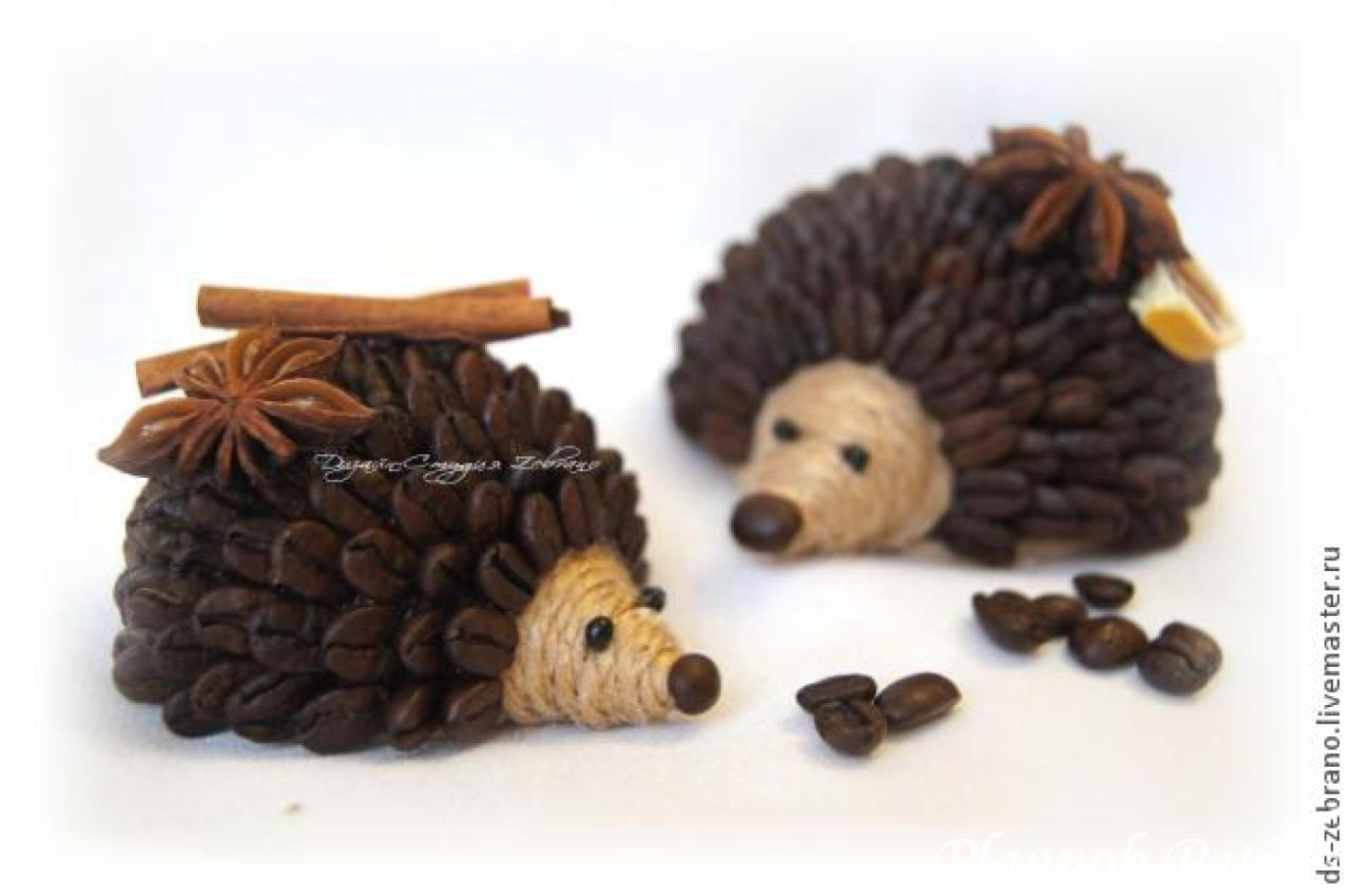 Ežiukai iš kavos pupelių