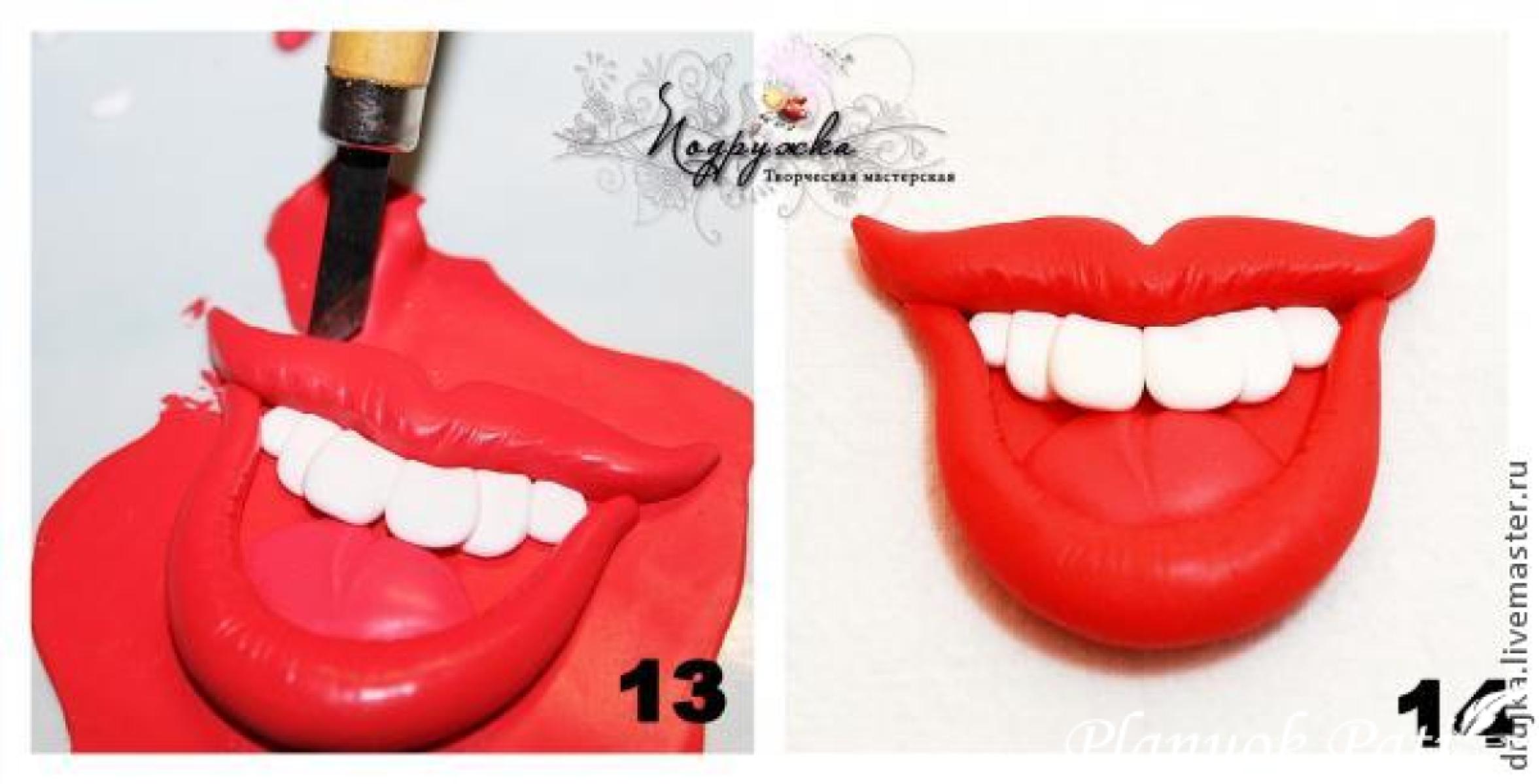 Lūpos su dantukais linksmai fotosesijai