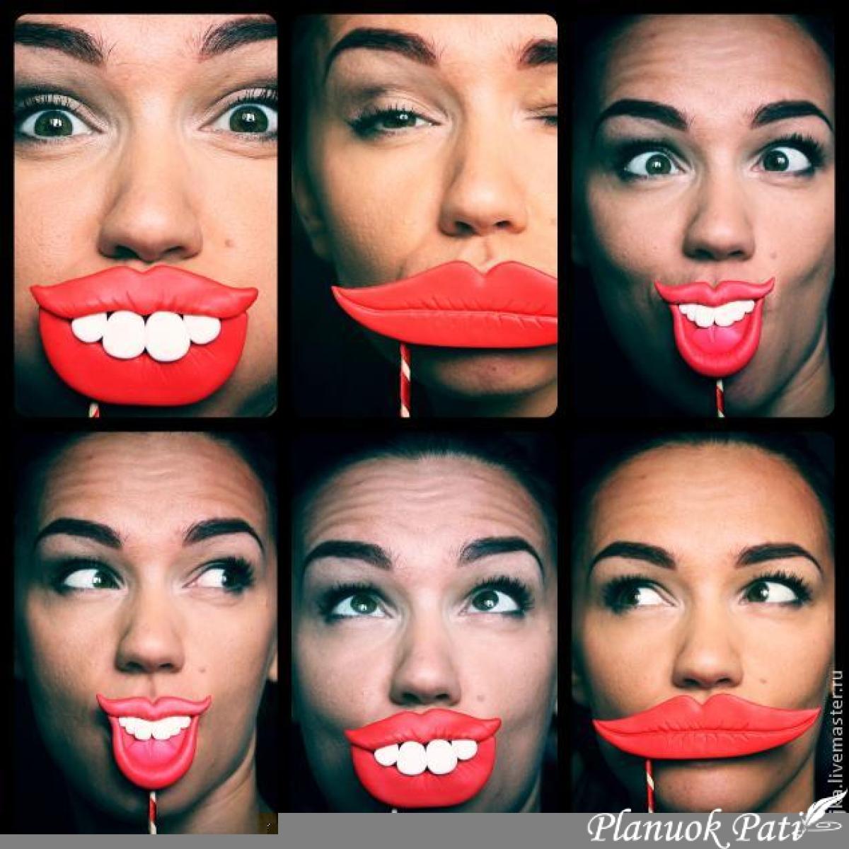 Lūpos su dantukais linksmai fotosesijai