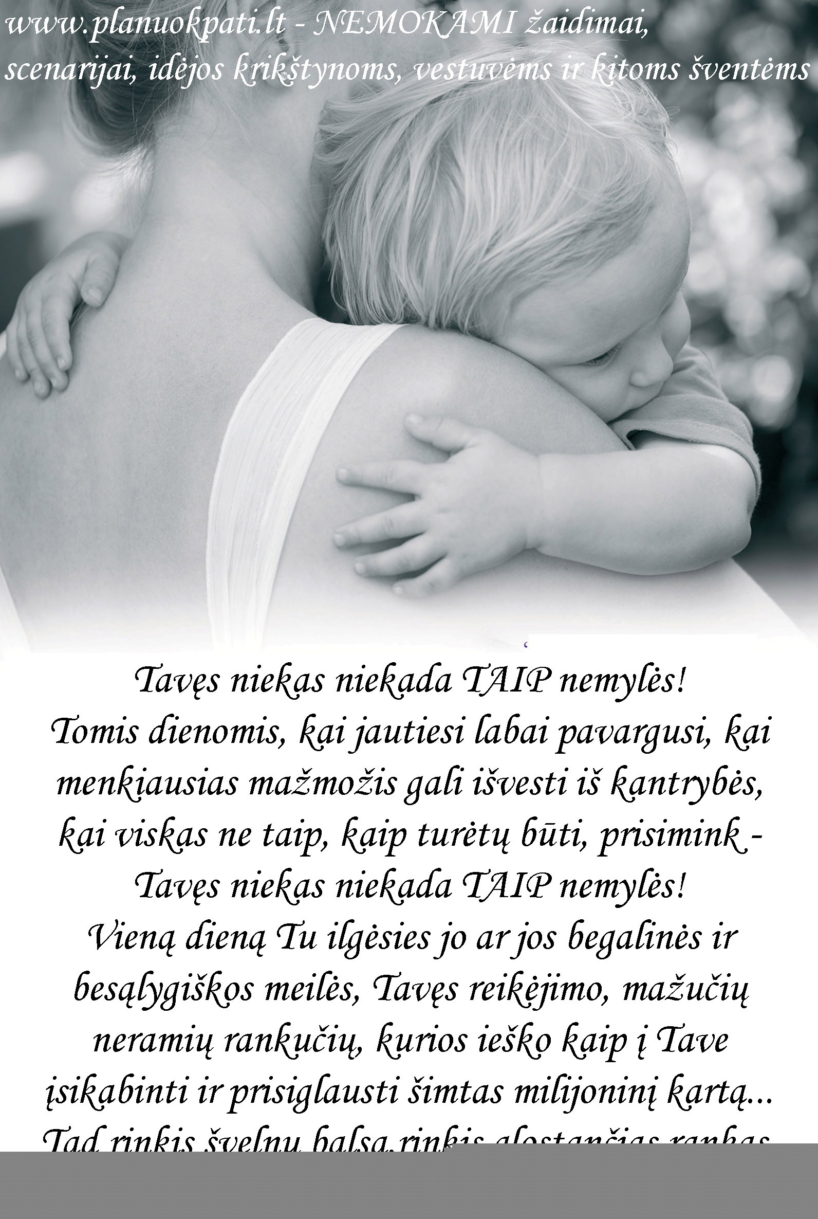 Žodžiai apie vaikų meilę