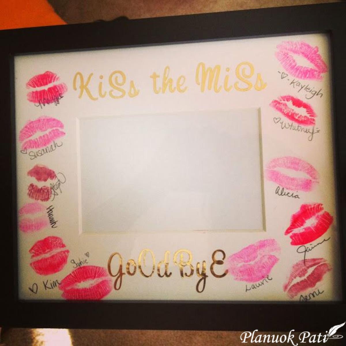 Idėja dovanėlei mergvakario metu - bučinių rėmelis