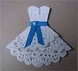 Atvirutė - suknytė iš ažūrinės servetėlės