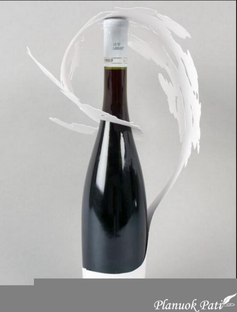 Butelio dekoravimas A4 formato lapu