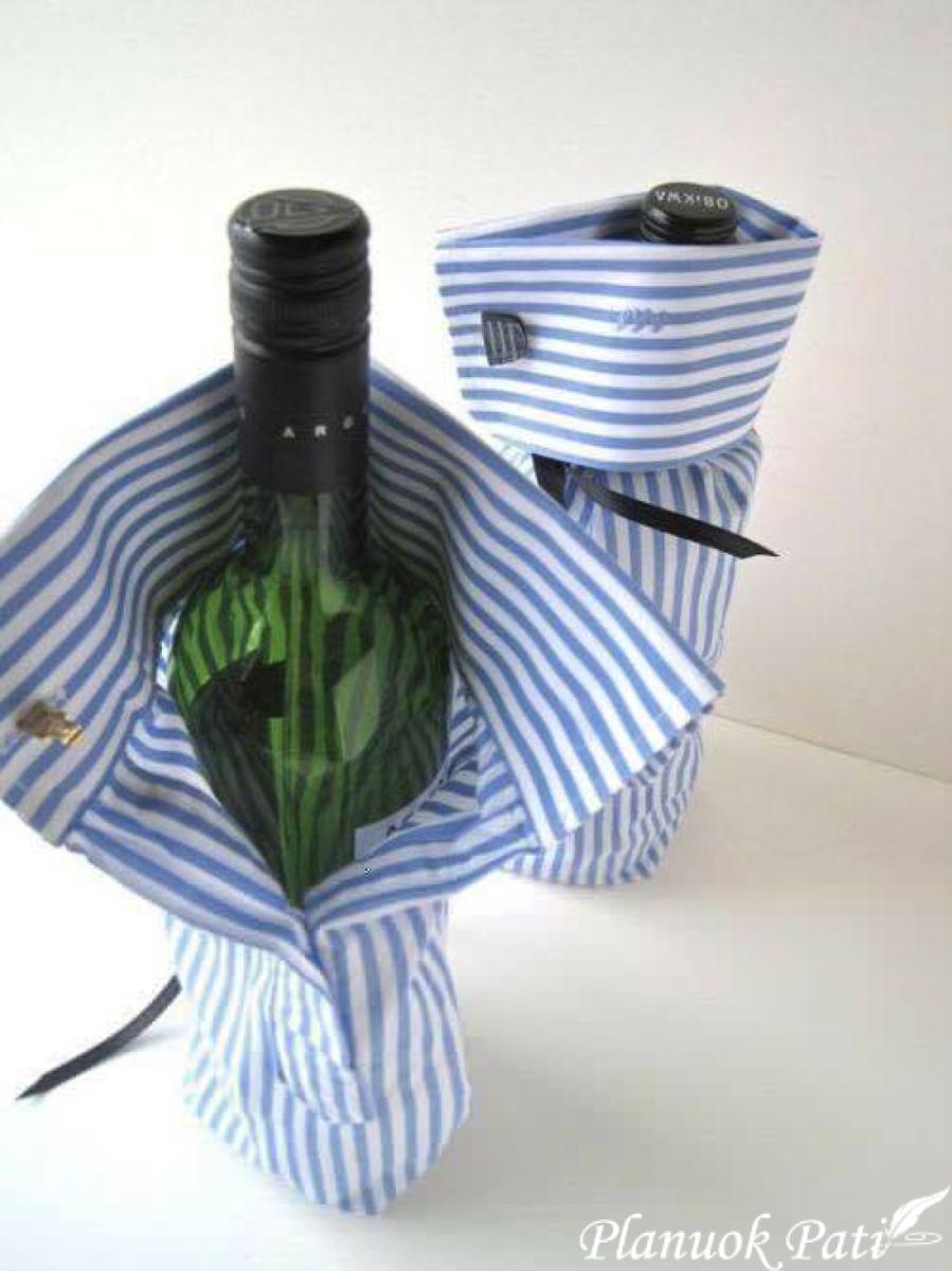 Butelio dekoravimas nebereikalingais rūbais