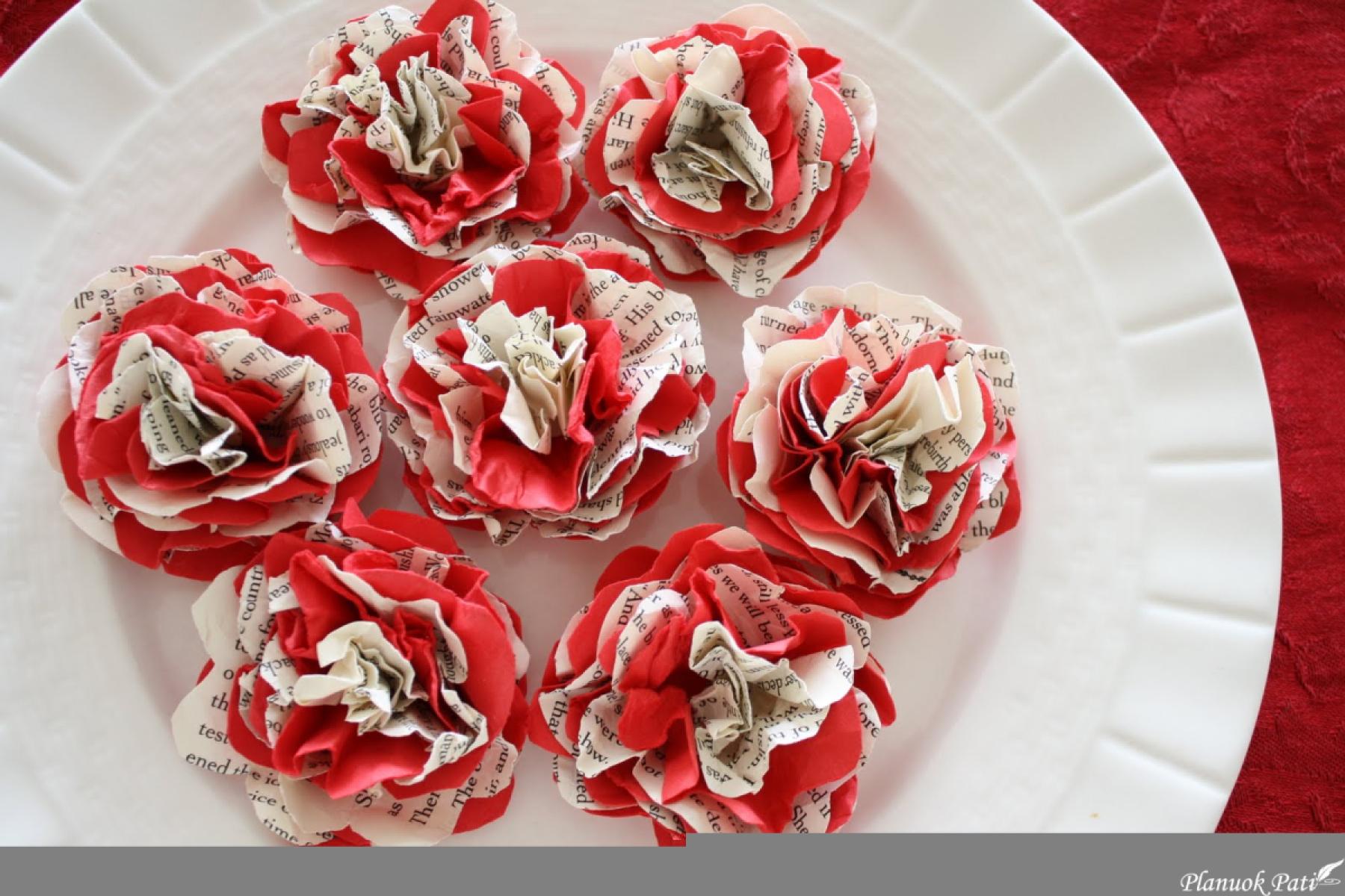 Popierinė gėlė glamžymo metodu